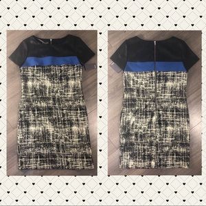 MUSE FAUX BLK LEATHER TEXTURED PRINT DRESS SIZE 8